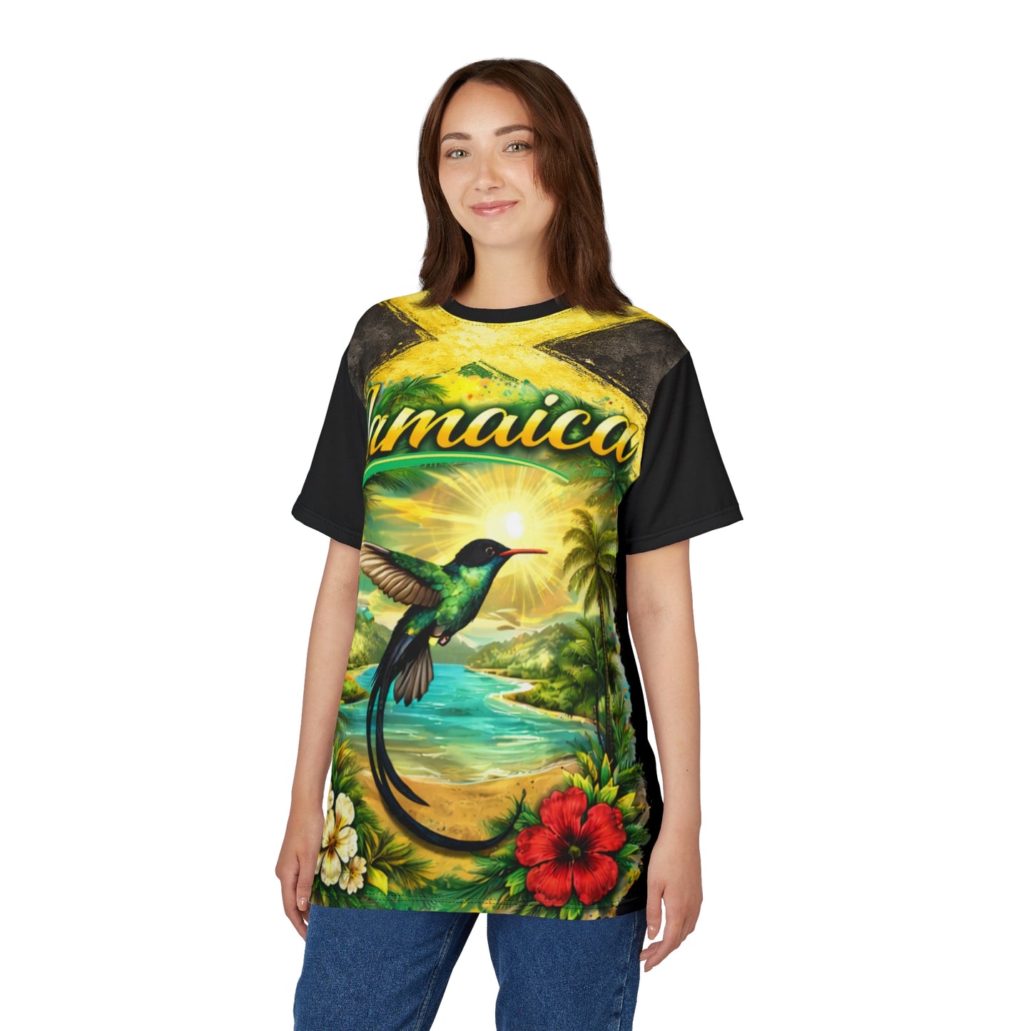Yaad Vibes — Sunrise Tropics All-Over Print Tee