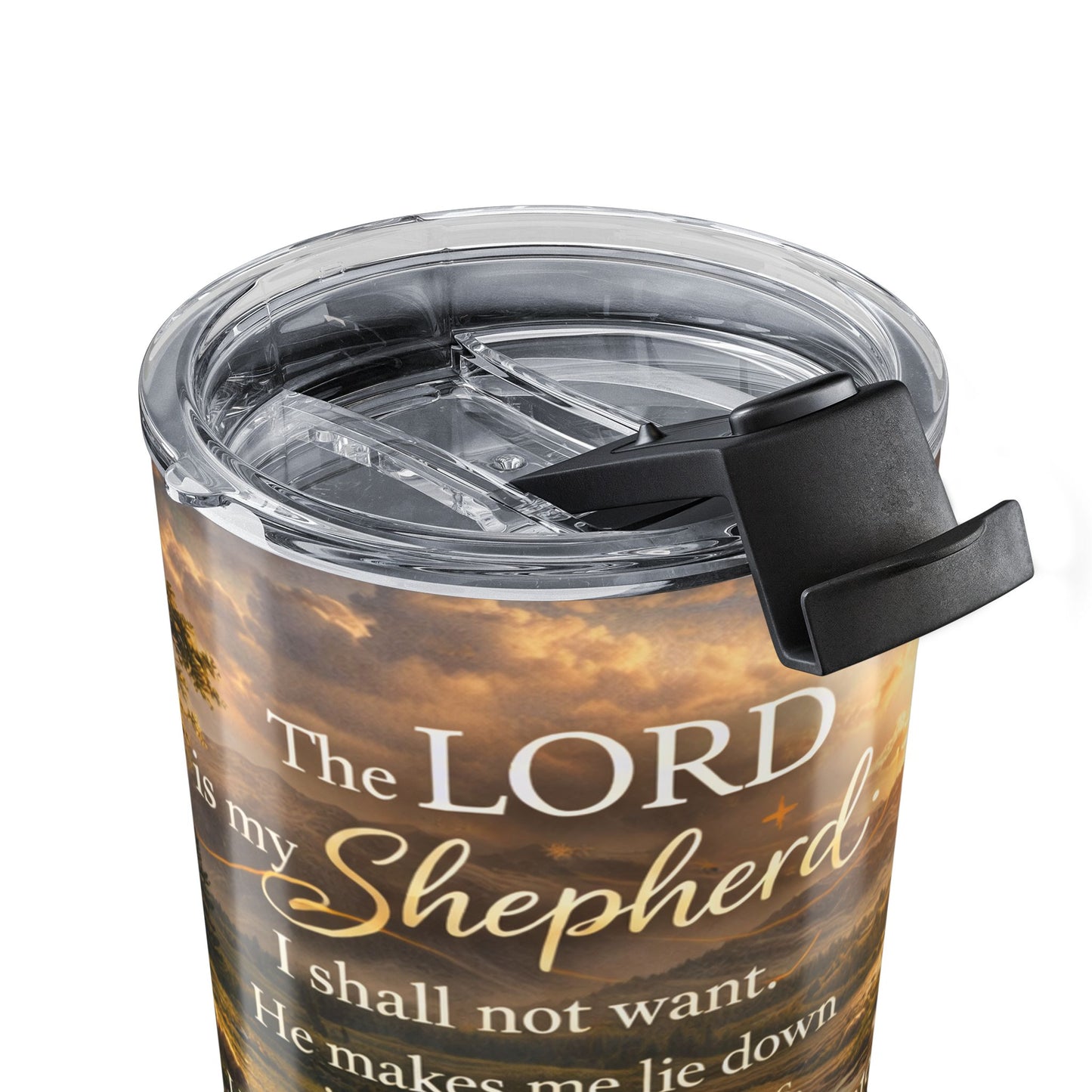 20oz Shepherd Psalm Tumbler – Christian Inspirational Travel Cup (The Lord Is My Shepherd, Psalm 23)