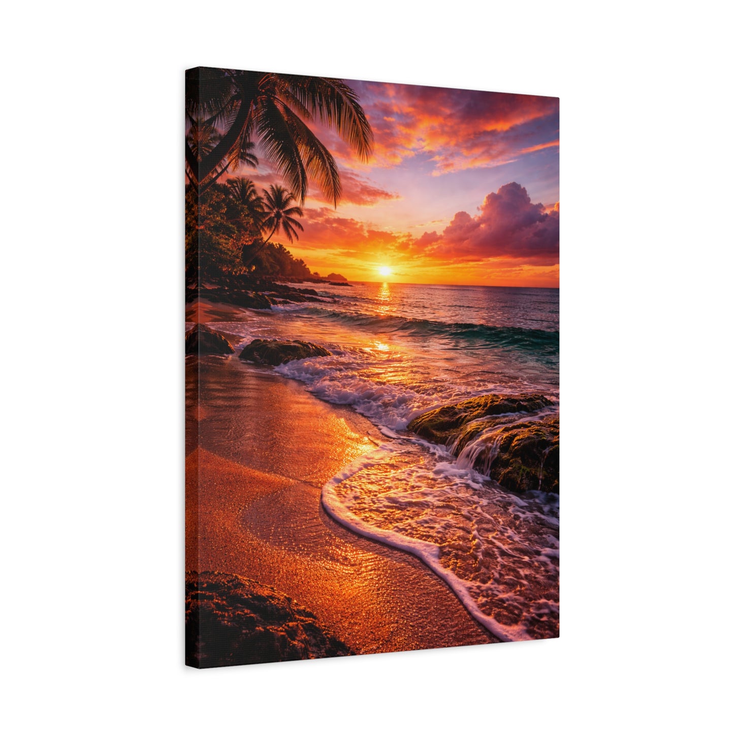 Where Creation Rests — Sunset Beach Canvas Print