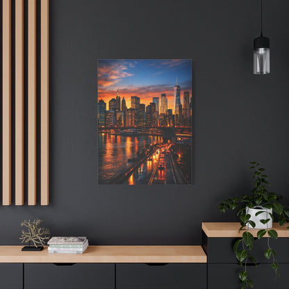 Where Creation Rests — New York City Skyline at Dusk Canvas