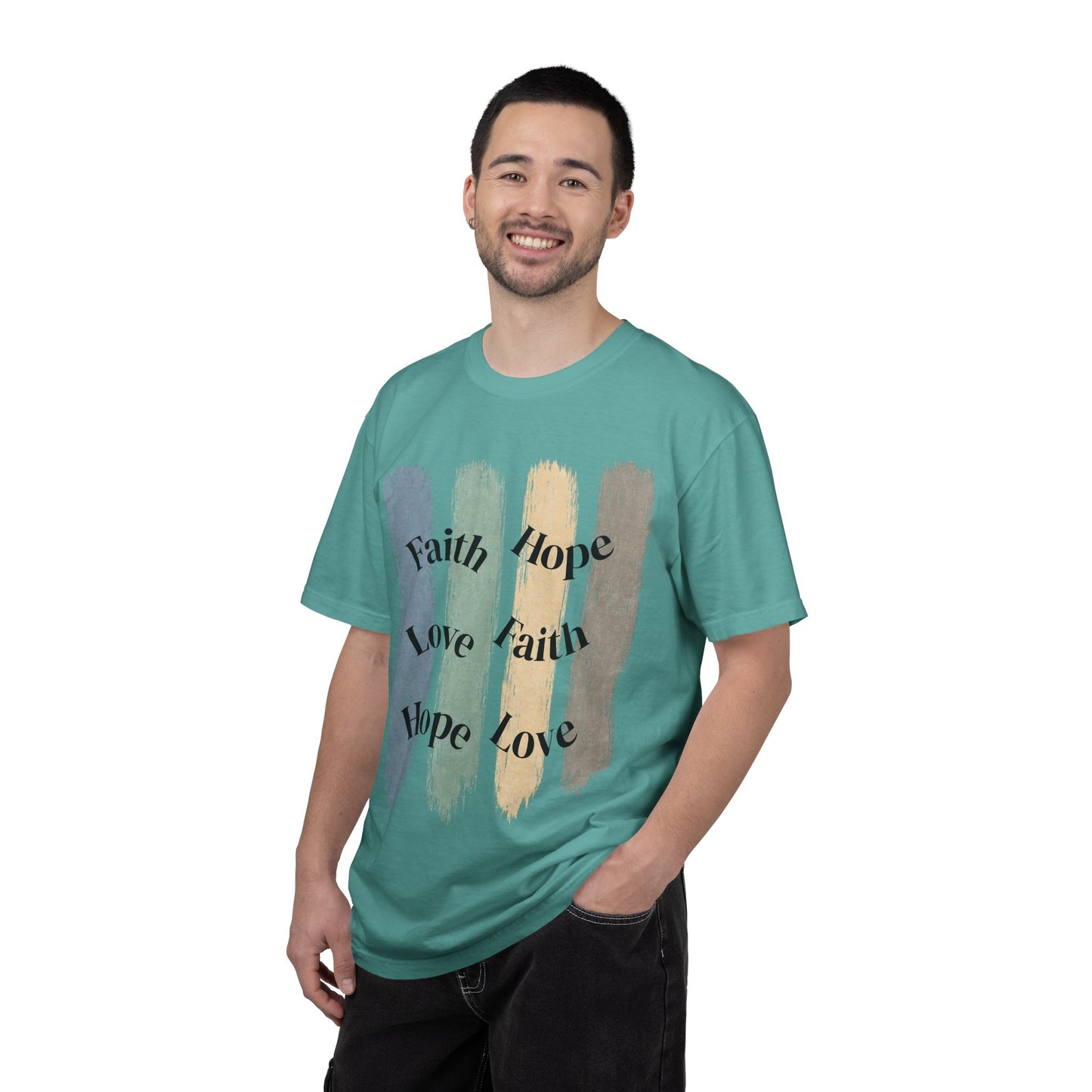 Golden Promises — Faith, Hope, Love Garment-Dyed Tee