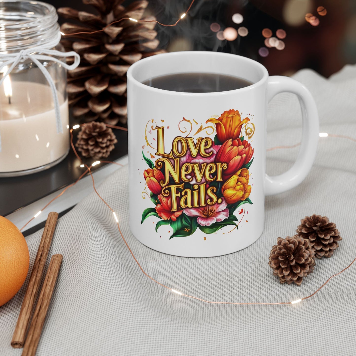 Golden Promises — Autumn Bloom Ceramic Mug