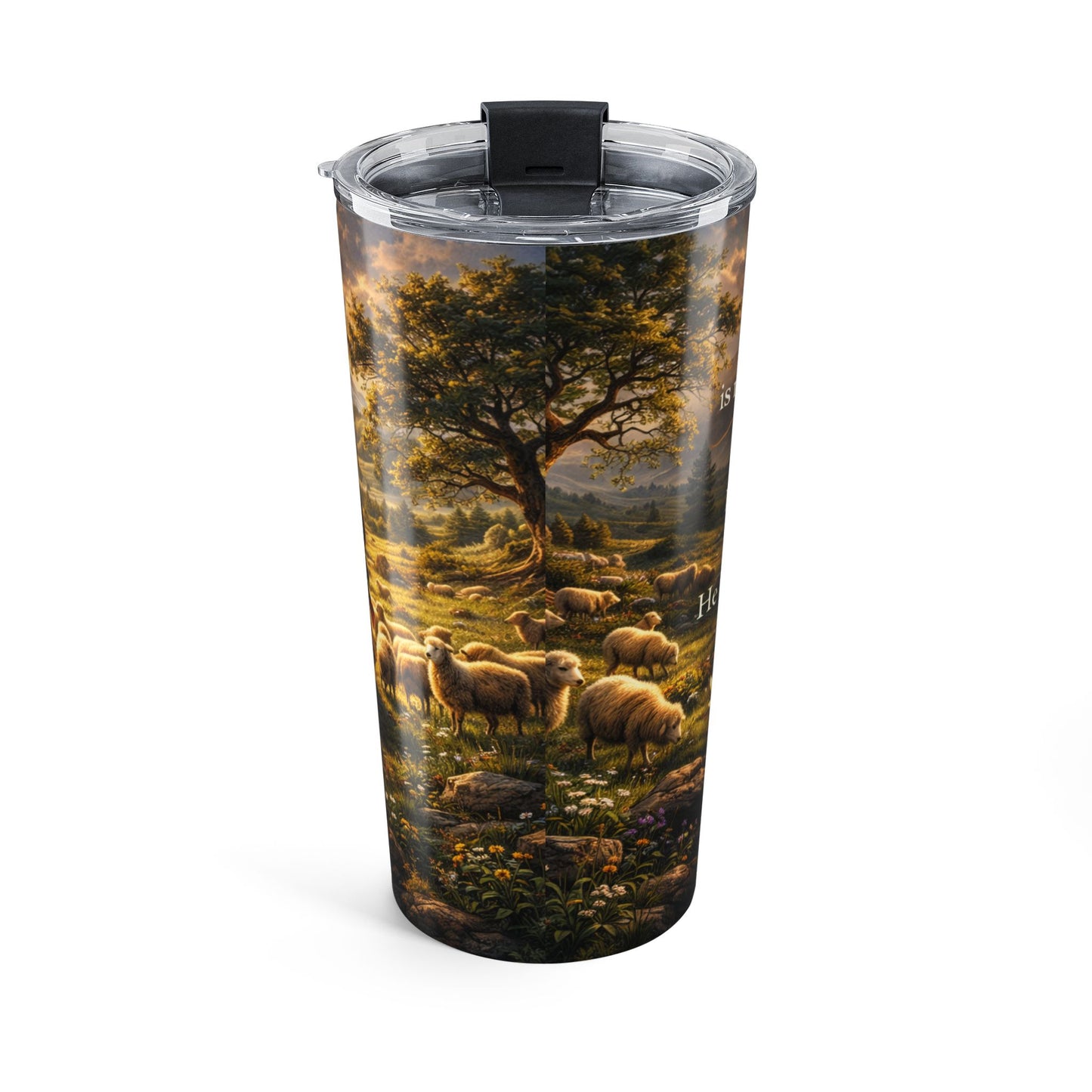 20oz Shepherd Psalm Tumbler – Christian Inspirational Travel Cup (The Lord Is My Shepherd, Psalm 23)