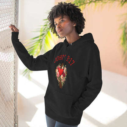 Rooted in Grace — John 3:17 Floral Cross Hoodie