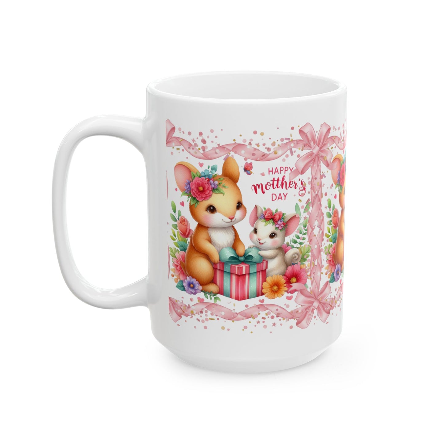 Grace In Bloom —  Mother’s Day Cute Bunny Ceramic Mug (11oz & 15oz)