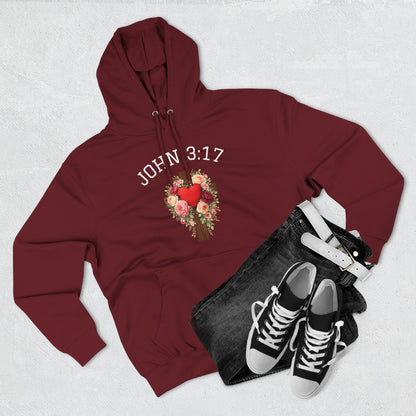 Rooted in Grace — John 3:17 Floral Cross Hoodie