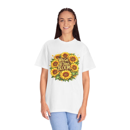 Golden Promises — With God, All Things Bloom Tee
