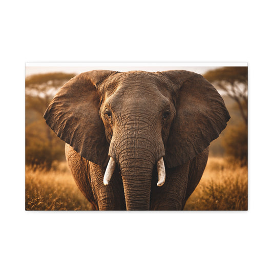 Elephant Portrait Canvas Print — Matte Stretched Wall Art