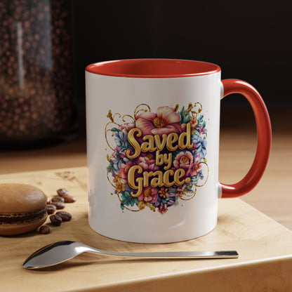 Golden Promises — Saved by Grace Accent Mug