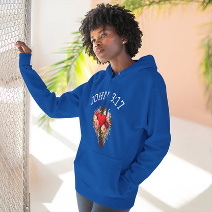 Rooted in Grace — John 3:17 Floral Cross Hoodie