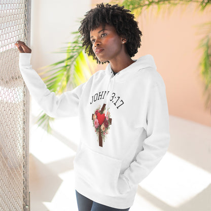 Rooted in Grace — John 3:17 Floral Cross Hoodie