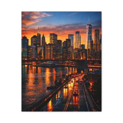 Where Creation Rests — New York City Skyline at Dusk Canvas