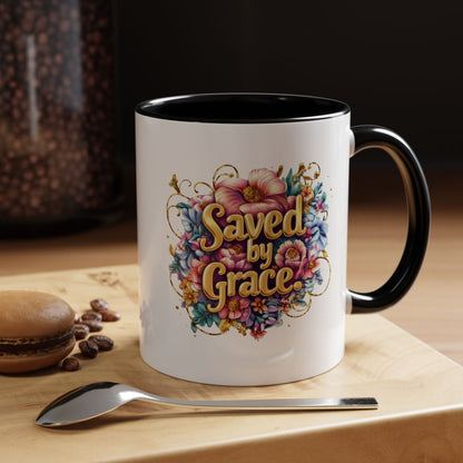 Golden Promises — Saved by Grace Accent Mug