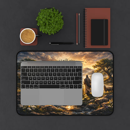 Christian Shepherd Desk Mat — Jeremiah 3:15 Inspirational Desk Pad