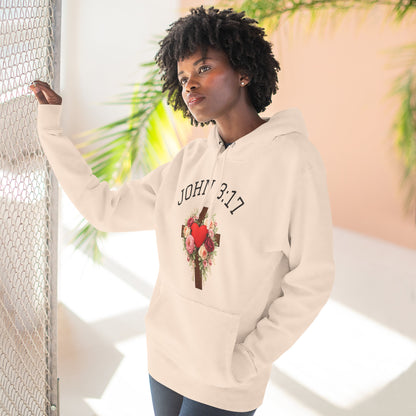 Rooted in Grace — John 3:17 Floral Cross Hoodie