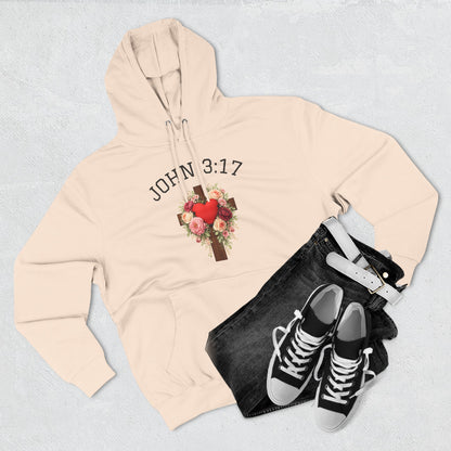 Rooted in Grace — John 3:17 Floral Cross Hoodie