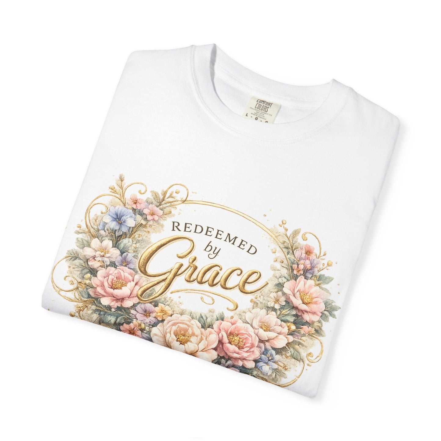 Golden Promises — Redeemed by Grace Garment-Dyed Tee