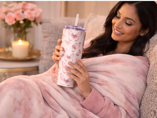 40oz Butterfly Thermal Tumbler – Insulated Vacuum Travel Mug