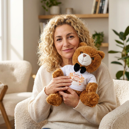 Brown Plush Teddy Bear with Bow Tie — "Made for Cuddles and Love" T-Shirt Gift