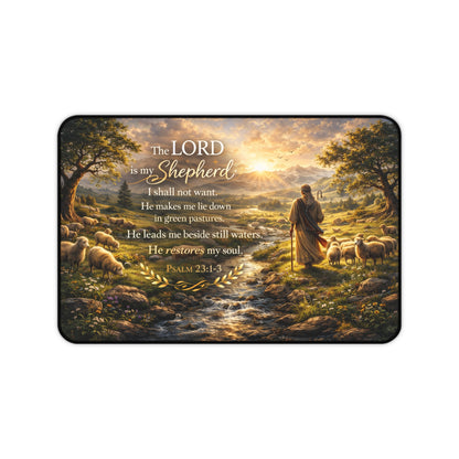 Psalm 23 'The Lord Is My Shepherd' Desk Mat — Christian Inspirational Desk Pad