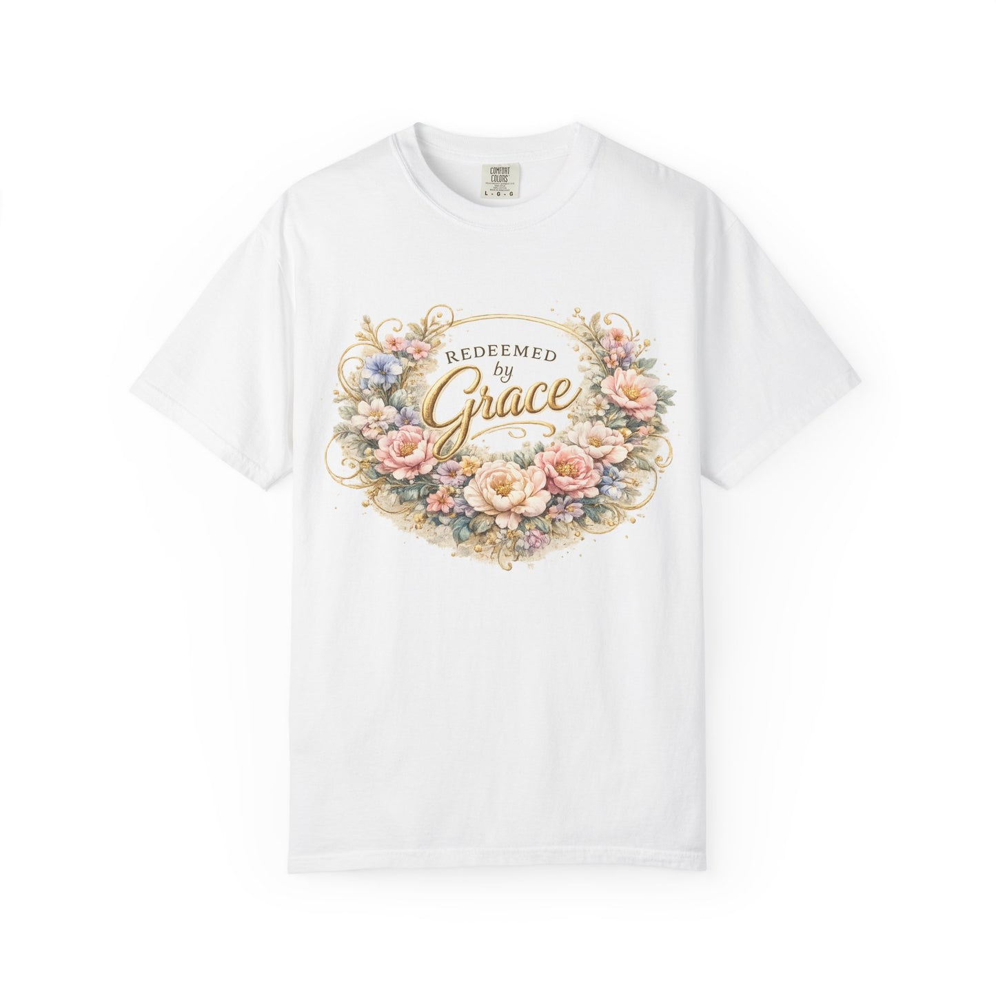 Golden Promises — Redeemed by Grace Garment-Dyed Tee