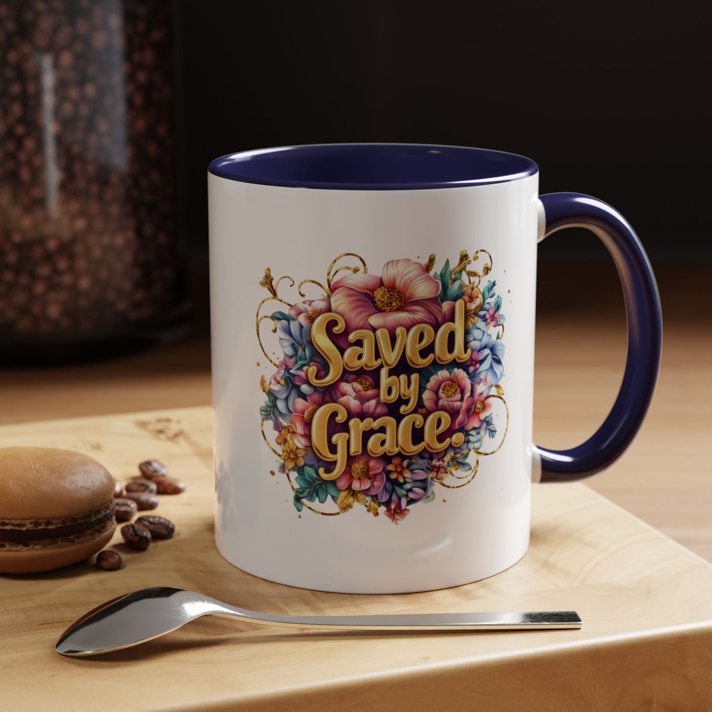 Golden Promises — Saved by Grace Accent Mug