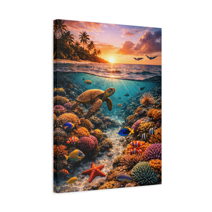 Where Creation Rests — Reef at Golden Hour Canvas