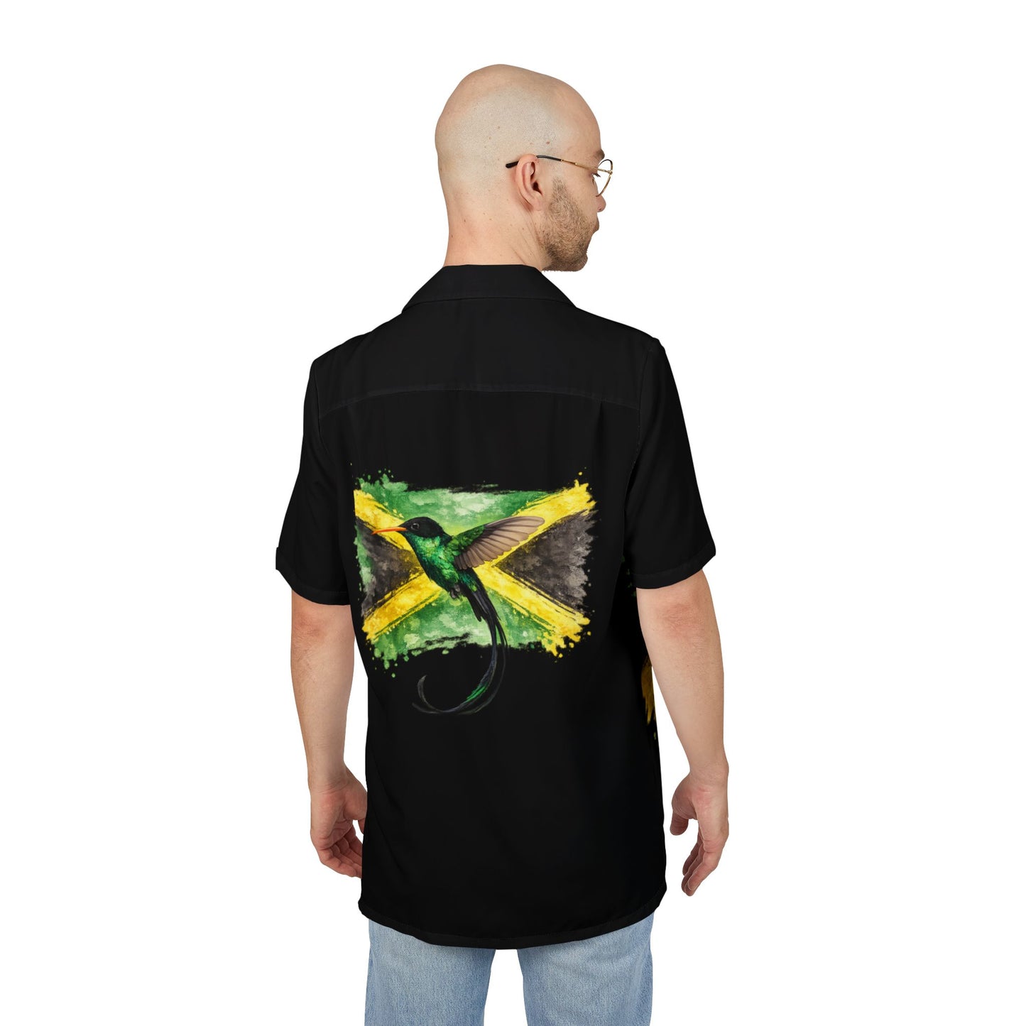 Yaad Vibes - Jamaica Flag Hummingbird Hawaiian Shirt