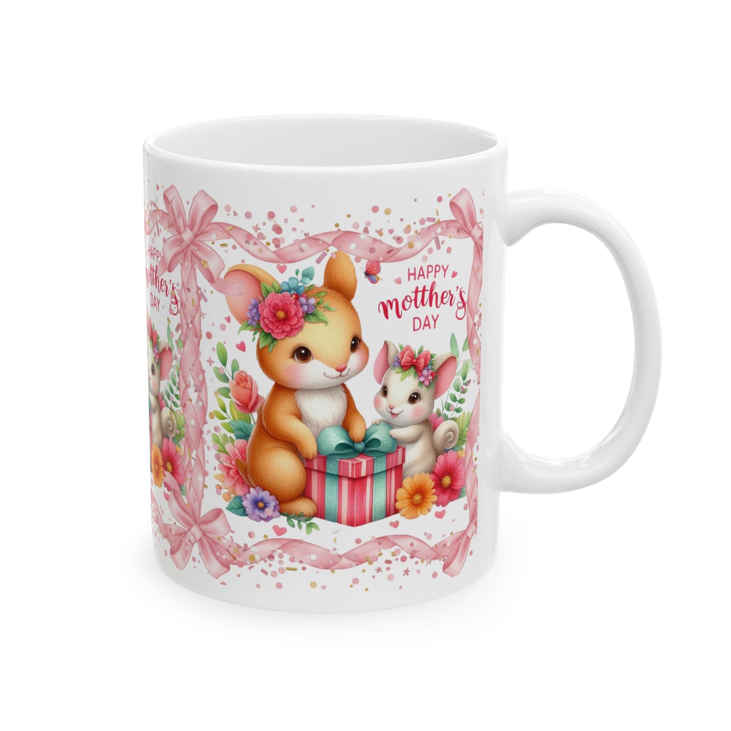 Grace In Bloom —  Mother’s Day Cute Bunny Ceramic Mug (11oz & 15oz)