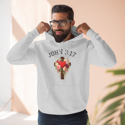 Rooted in Grace — John 3:17 Floral Cross Hoodie
