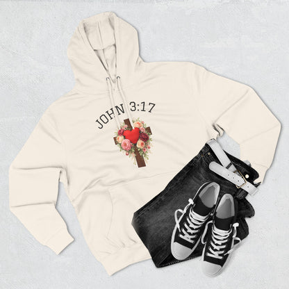 Rooted in Grace — John 3:17 Floral Cross Hoodie