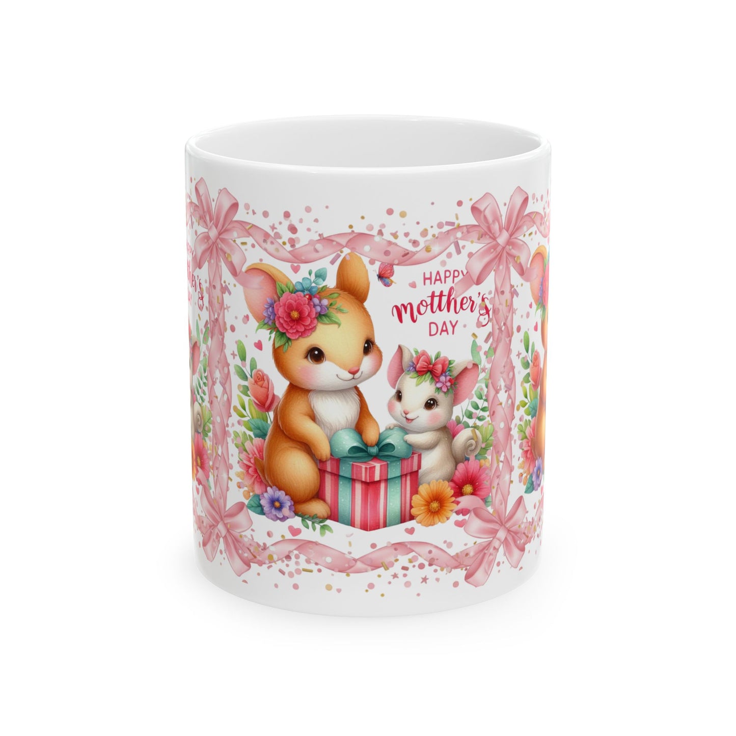 Grace In Bloom —  Mother’s Day Cute Bunny Ceramic Mug (11oz & 15oz)