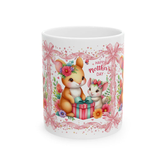 Grace In Bloom —  Mother’s Day Cute Bunny Ceramic Mug (11oz & 15oz)