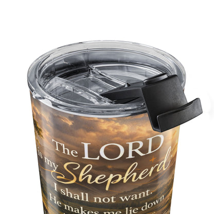 20oz Shepherd Psalm Tumbler – Christian Inspirational Travel Cup (The Lord Is My Shepherd, Psalm 23)