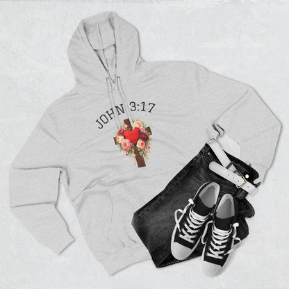Rooted in Grace — John 3:17 Floral Cross Hoodie