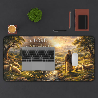 Psalm 23 'The Lord Is My Shepherd' Desk Mat — Christian Inspirational Desk Pad