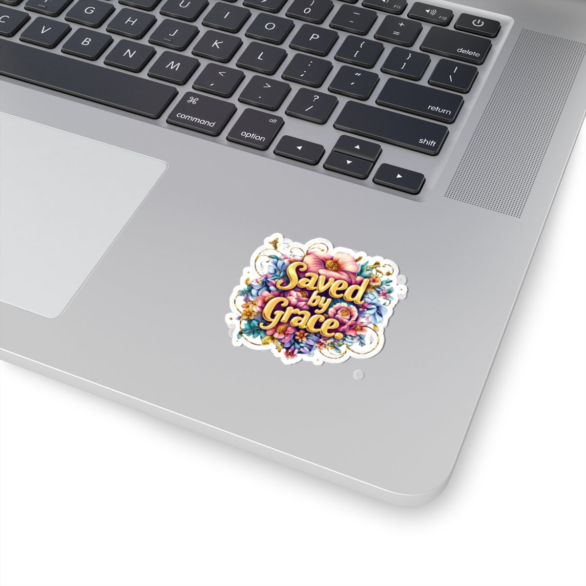 Golden Promises — Saved by Grace Floral Sticker