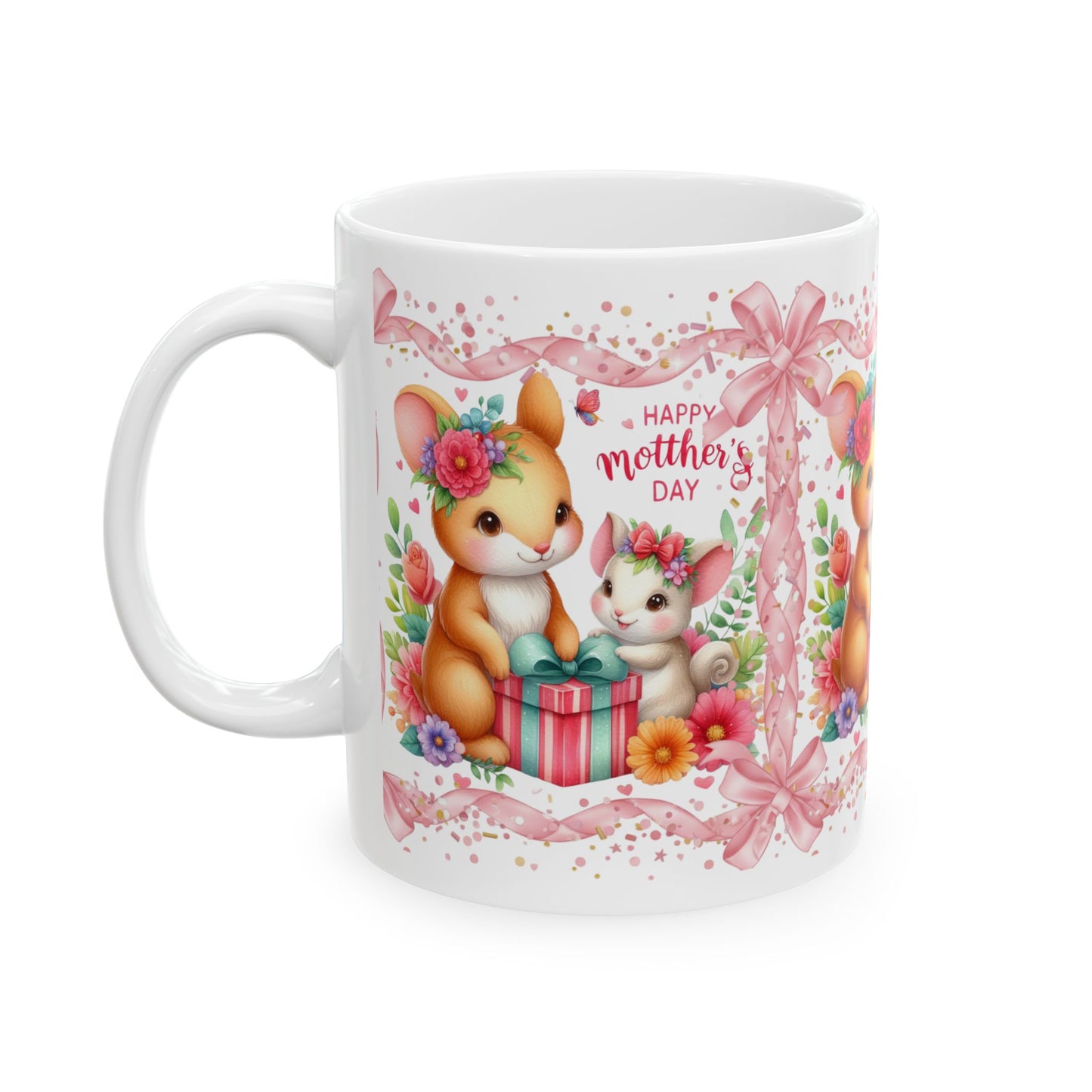 Grace In Bloom —  Mother’s Day Cute Bunny Ceramic Mug (11oz & 15oz)