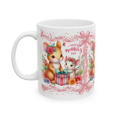 Grace In Bloom —  Mother’s Day Cute Bunny Ceramic Mug (11oz & 15oz)
