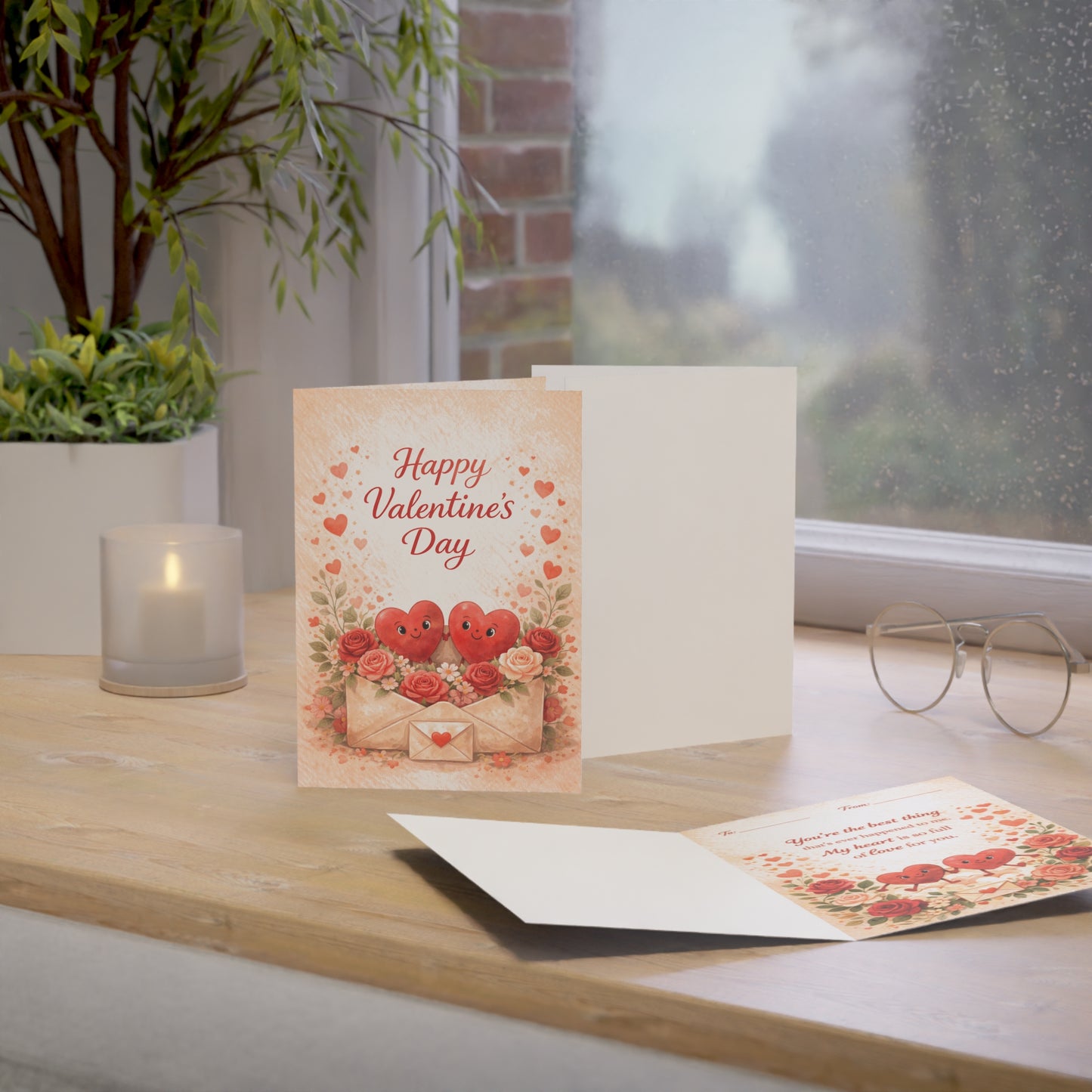 Happy Valentine’s Day hearts envelope Greeting Card | Valentine card