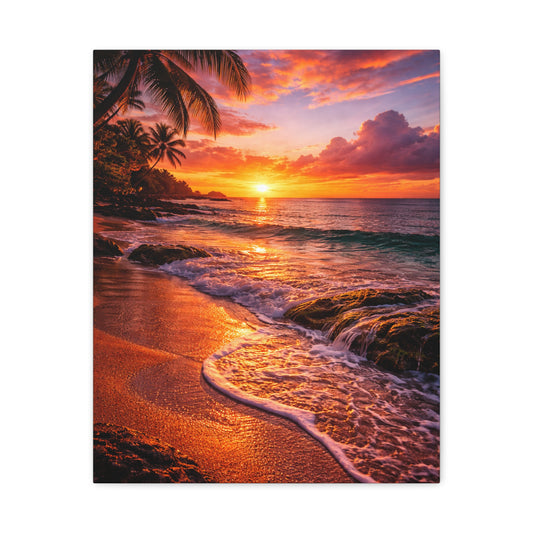 Where Creation Rests — Sunset Beach Canvas Print