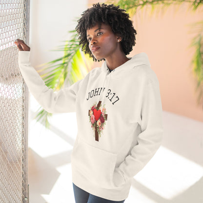 Rooted in Grace — John 3:17 Floral Cross Hoodie