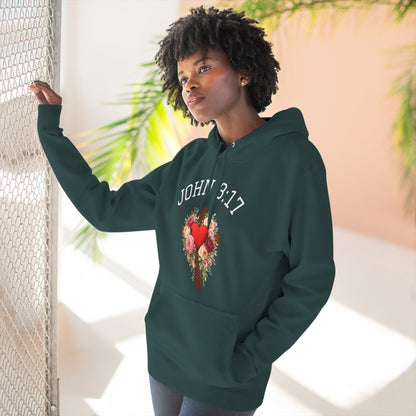 Rooted in Grace — John 3:17 Floral Cross Hoodie