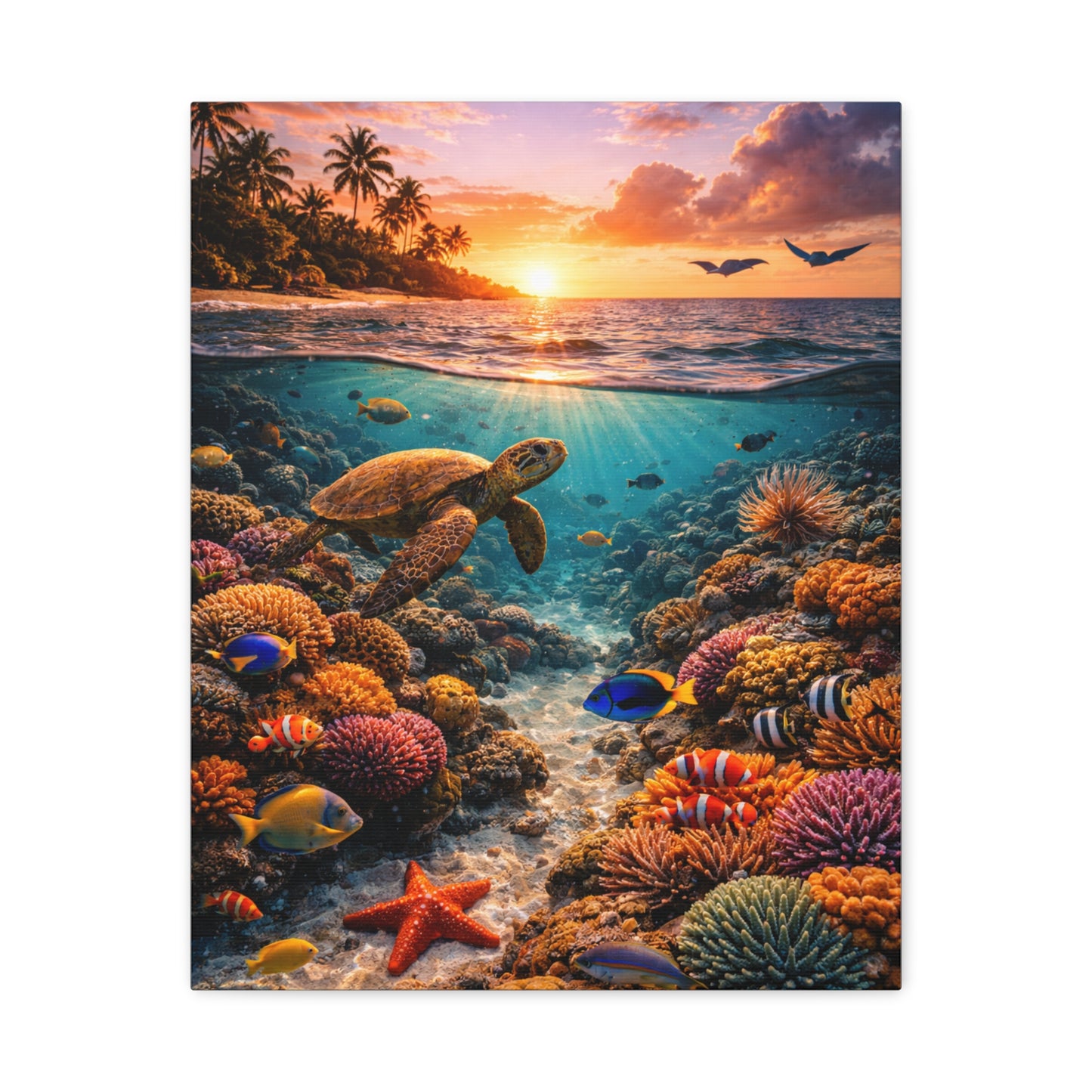Where Creation Rests — Reef at Golden Hour Canvas