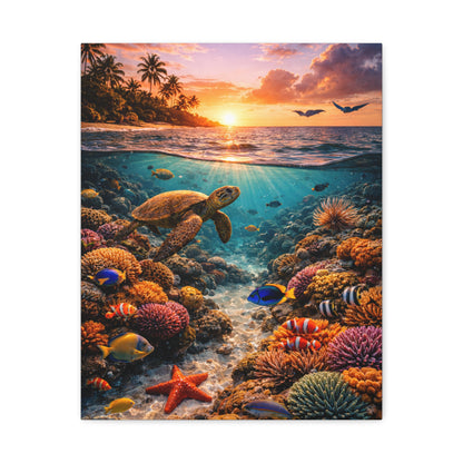 Where Creation Rests — Reef at Golden Hour Canvas