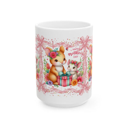 Grace In Bloom —  Mother’s Day Cute Bunny Ceramic Mug (11oz & 15oz)