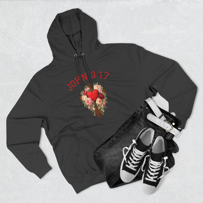 Rooted in Grace — John 3:17 Floral Cross Hoodie
