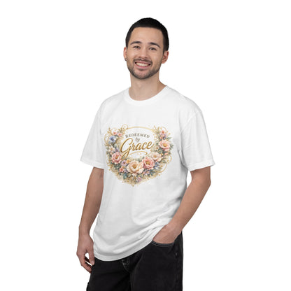 Golden Promises — Redeemed by Grace Floral Tee
